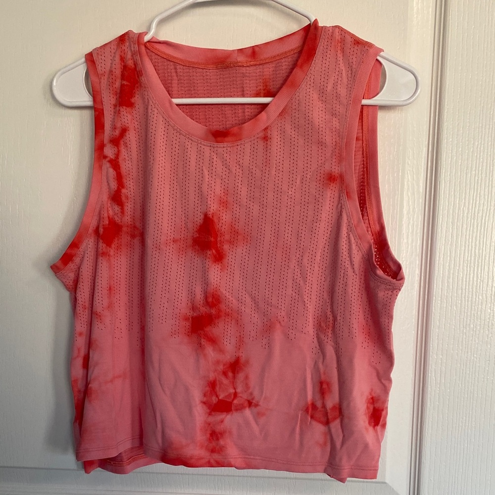Lululemon Athletica Red Tie-Dye Tank Top